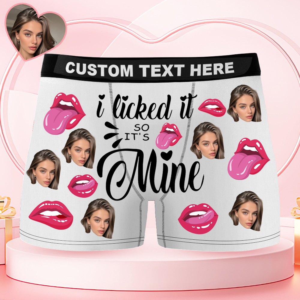 Custom Photo Boxer Briefs, Men's Boxers Underwear Personalized Anniversary Gifts For Husband And Wife Him And Her