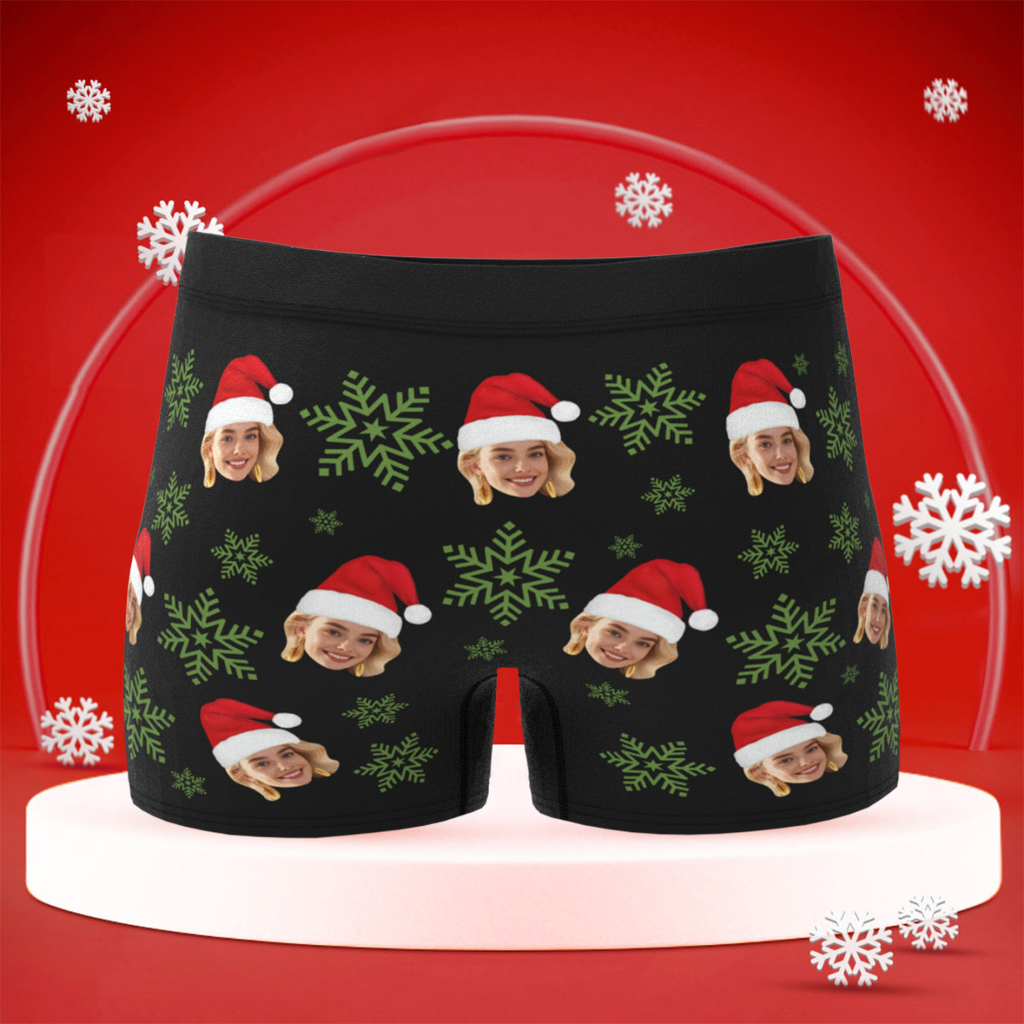 Custom Christmas Men Boxers with Face, Funny Personalized Underwear Gift for Boyfriend or Husband