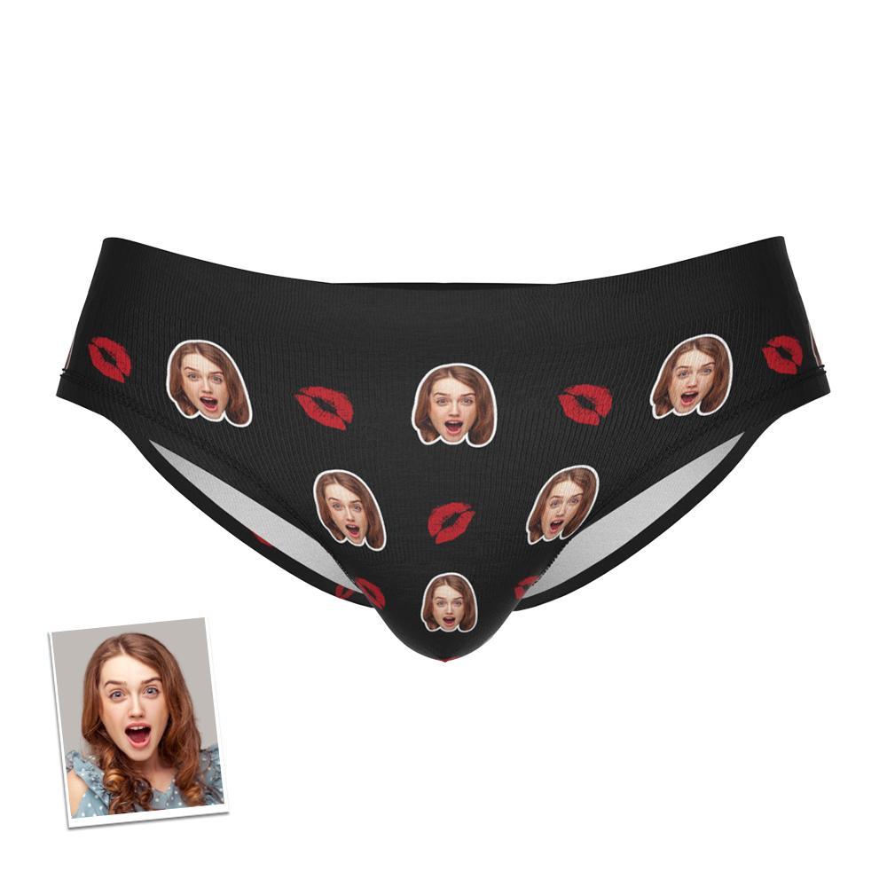 Custom Kiss Men's Face Briefs Personalized Photo Underwear Gift For Men - MyFaceBoxer