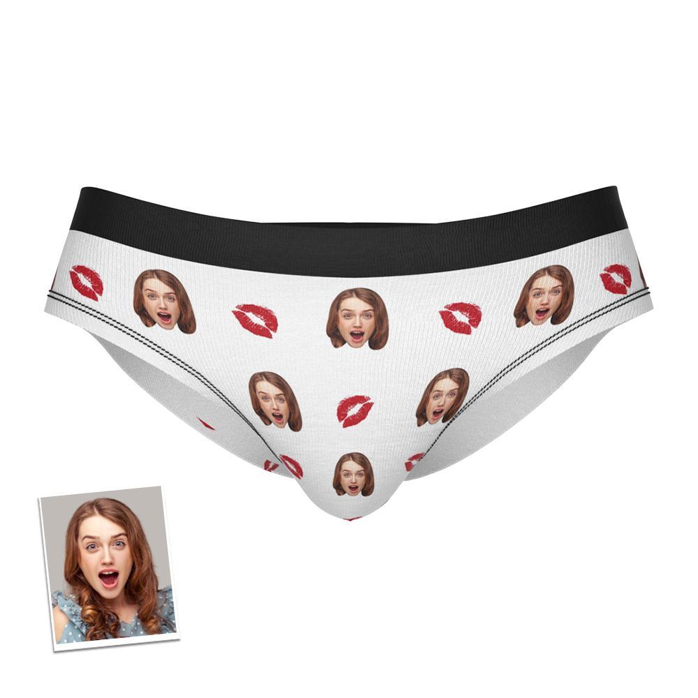 Custom Kiss Men's Face Briefs Personalized Photo Underwear Gift For Men - MyFaceBoxer