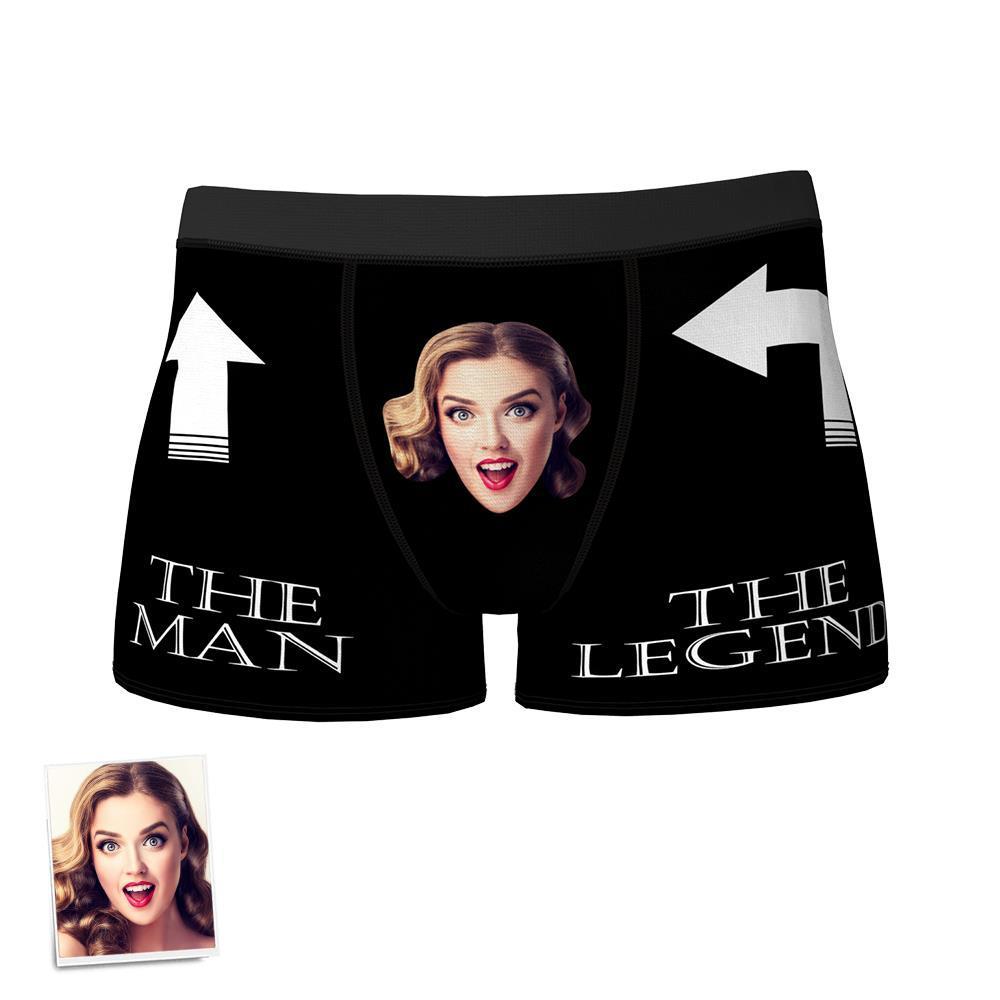 Custom Face Boxer Briefs for Men The Legend Underwear Anniversary Gift for Boyfriend Wedding Gift - MyFaceBoxer