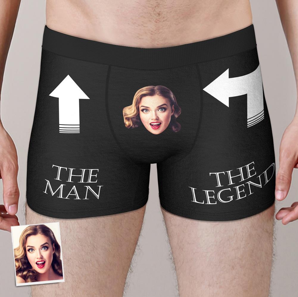 Custom Face Boxer Briefs for Men The Legend Underwear Anniversary Gift for Boyfriend Wedding Gift - MyFaceBoxer