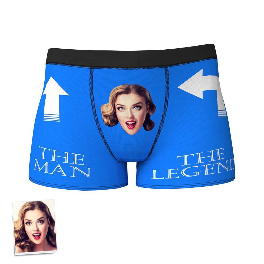 Custom Face Boxer Briefs for Men The Legend Underwear Anniversary Gift for Boyfriend Wedding Gift - MyFaceBoxer