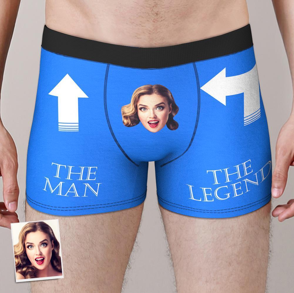 Custom Face Boxer Briefs for Men The Legend Underwear Anniversary Gift for Boyfriend Wedding Gift - MyFaceBoxer
