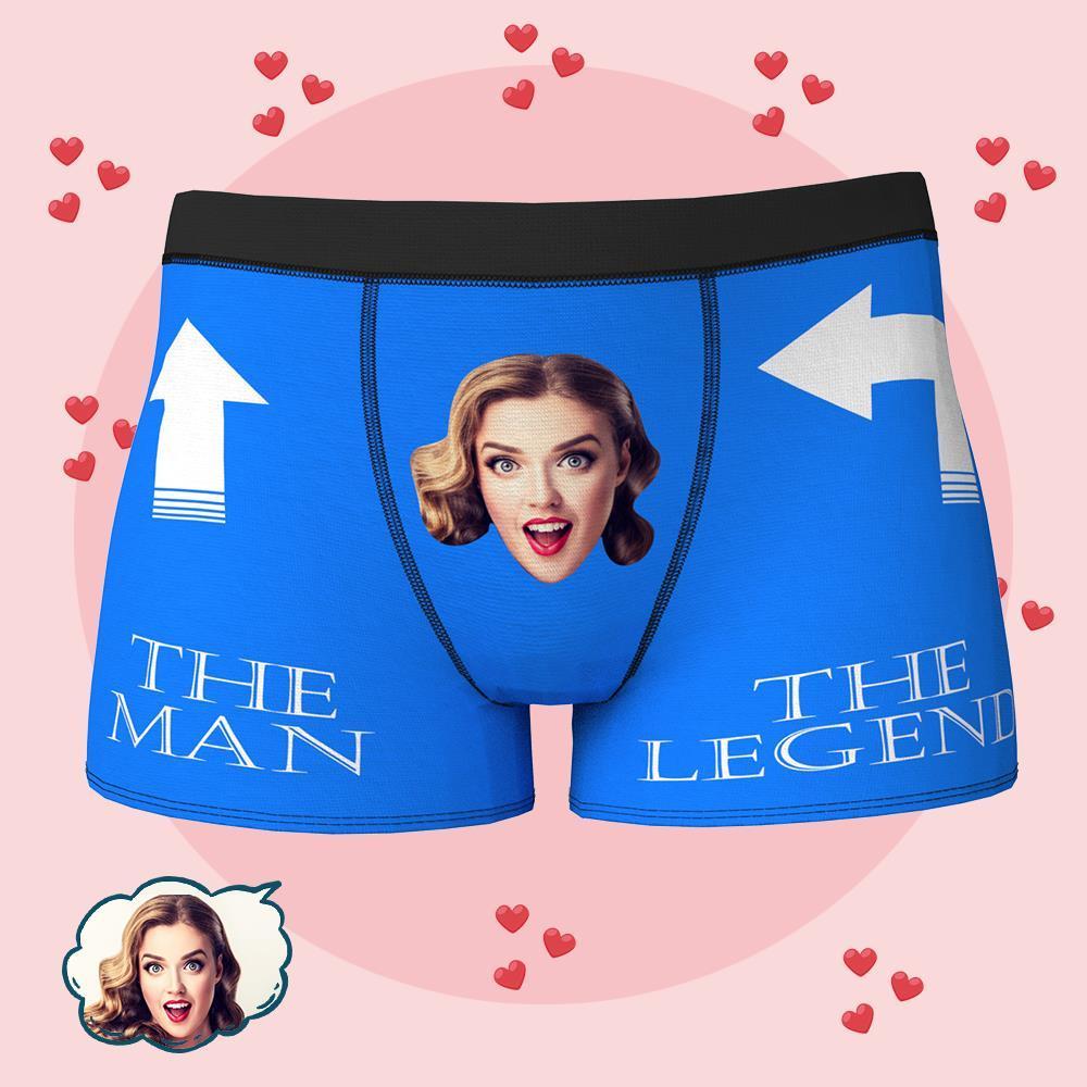 Custom Face Boxer Briefs for Men The Legend Underwear Anniversary Gift for Boyfriend Wedding Gift - MyFaceBoxer