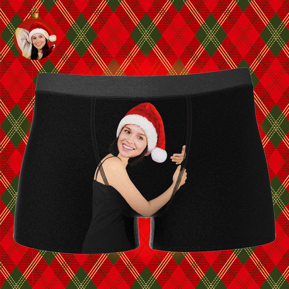 Funny Christmas Gift For Him Men's Custom Face On Body Boxer Shorts - MyFaceBoxer