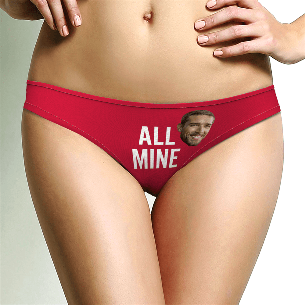 Women's Custom Face Thong Panty - All Mine - MyFaceBoxer