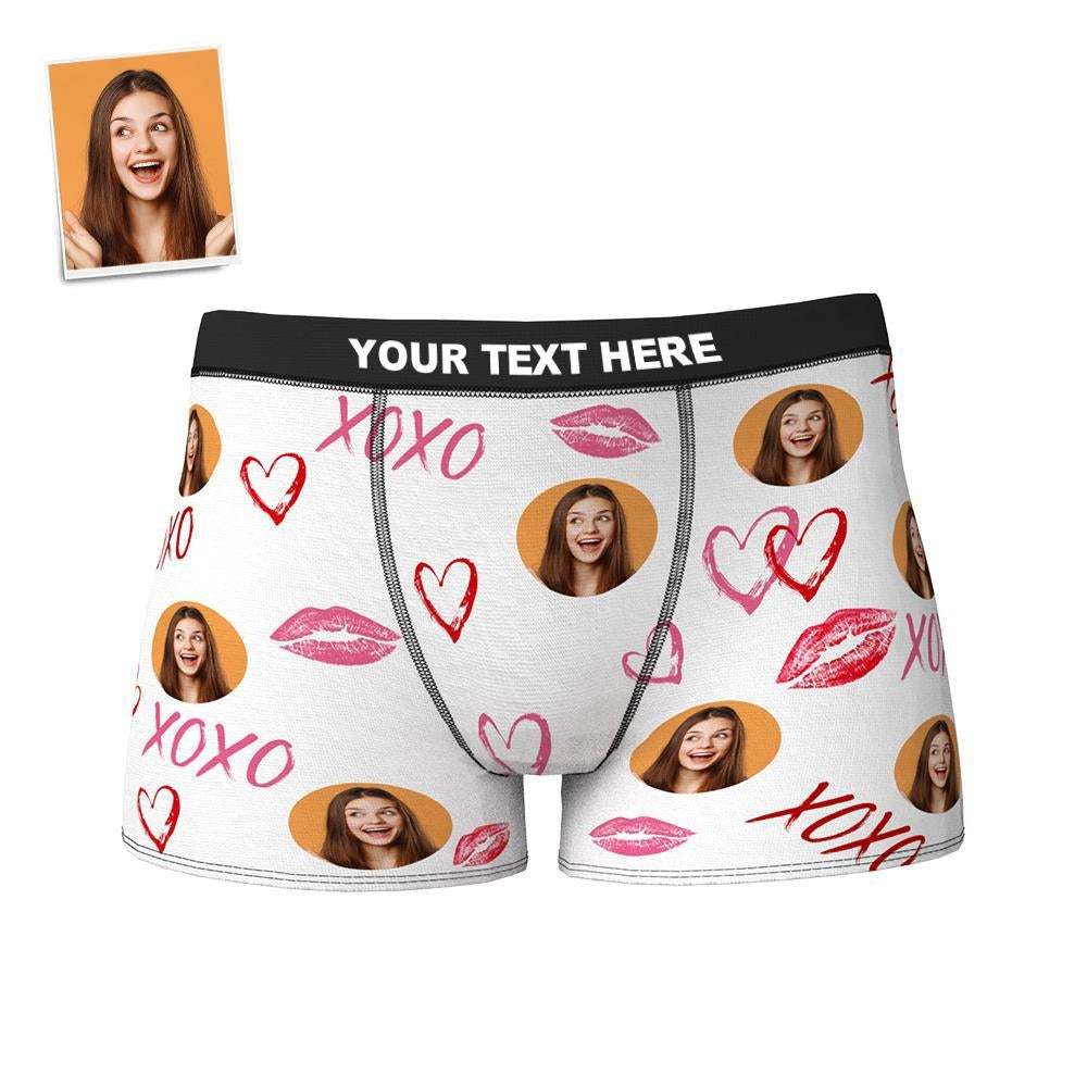 Custom Face Boxer Shorts Personalized Photo Boxer Shorts Valentine's Day Gifts - XOXO - MyFaceBoxer
