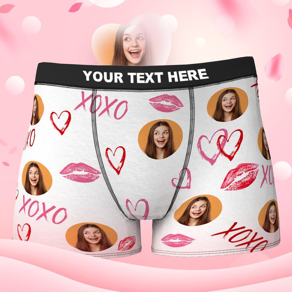 Custom Face Boxer Shorts Personalized Photo Boxer Shorts Valentine's Day Gifts - XOXO - MyFaceBoxer