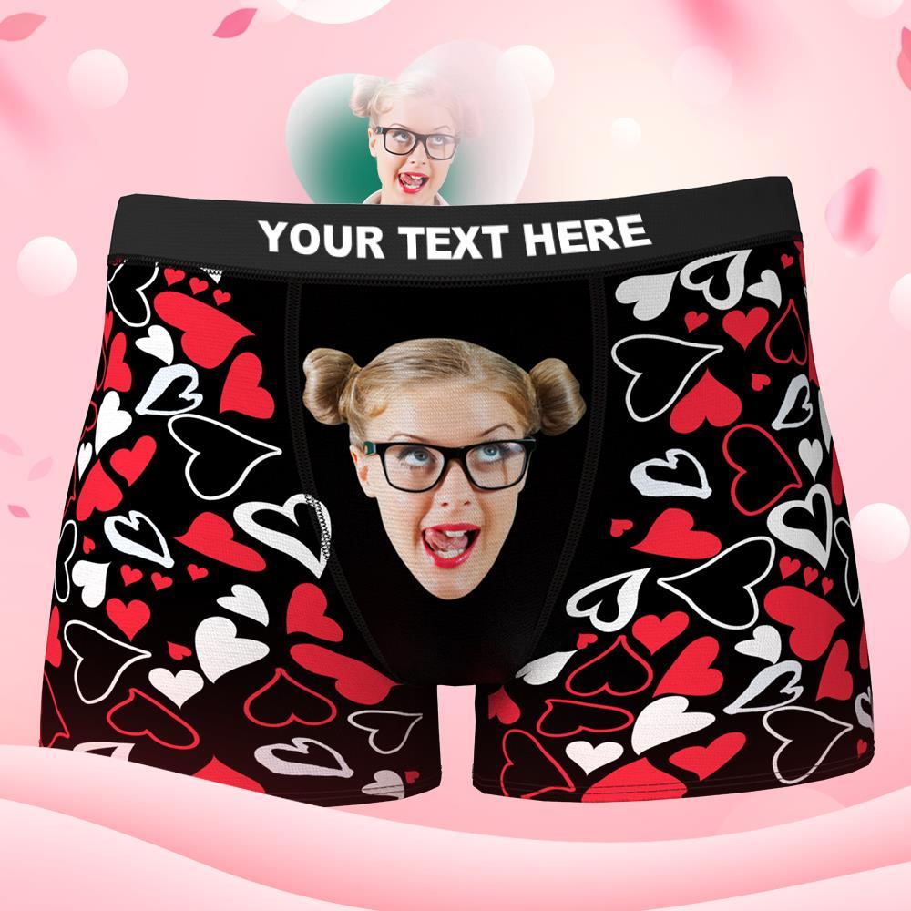 Custom Face Boxer Shorts Personalized Photo Boxer Shorts Romantic Valentine's Day Gifts - love - MyFaceBoxer