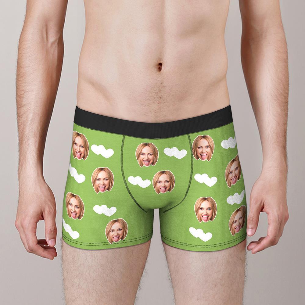 Custom Face Boxers Shorts Love Hearts Personalized Men's Boxer Briefs Valentine's Day Gift - MyFaceBoxer