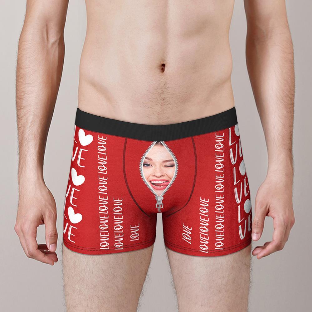 Custom Girlfriend Face Boxer Briefs Love You Valentine's Day Gift for Him - MyFaceBoxer