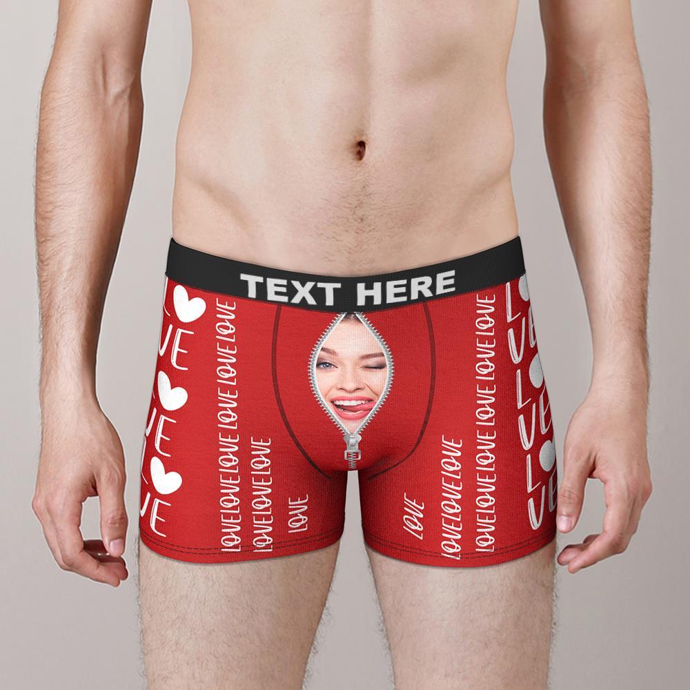 Custom Girlfriend Face Boxer Briefs Love You Valentine's Day Gift for Him - MyFaceBoxer
