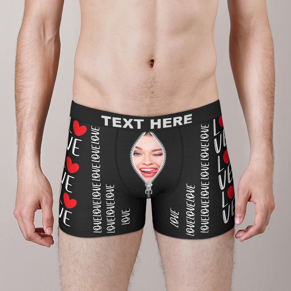 Custom Girlfriend Face Boxer Briefs Love You Valentine's Day Gift for Him - MyFaceBoxer