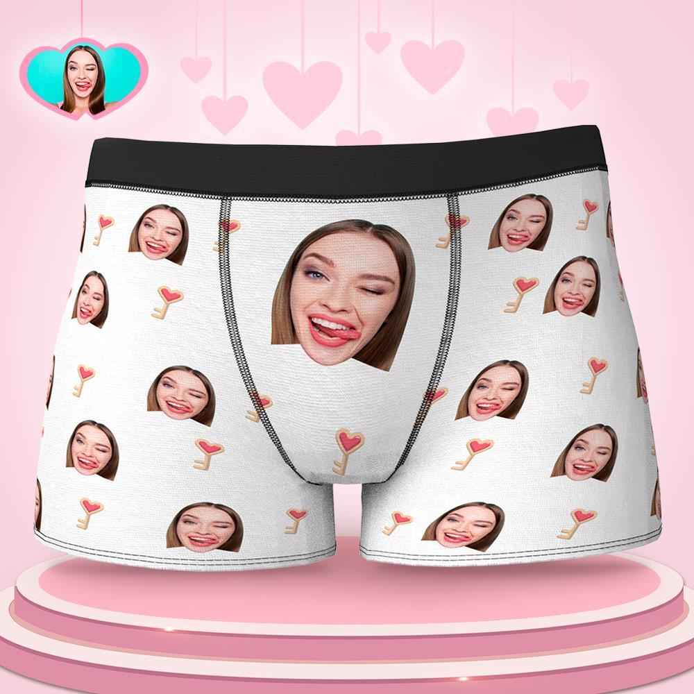 Custom Face Boxers Love Key Valentine's Day Gifts For Him - MyFaceBoxer