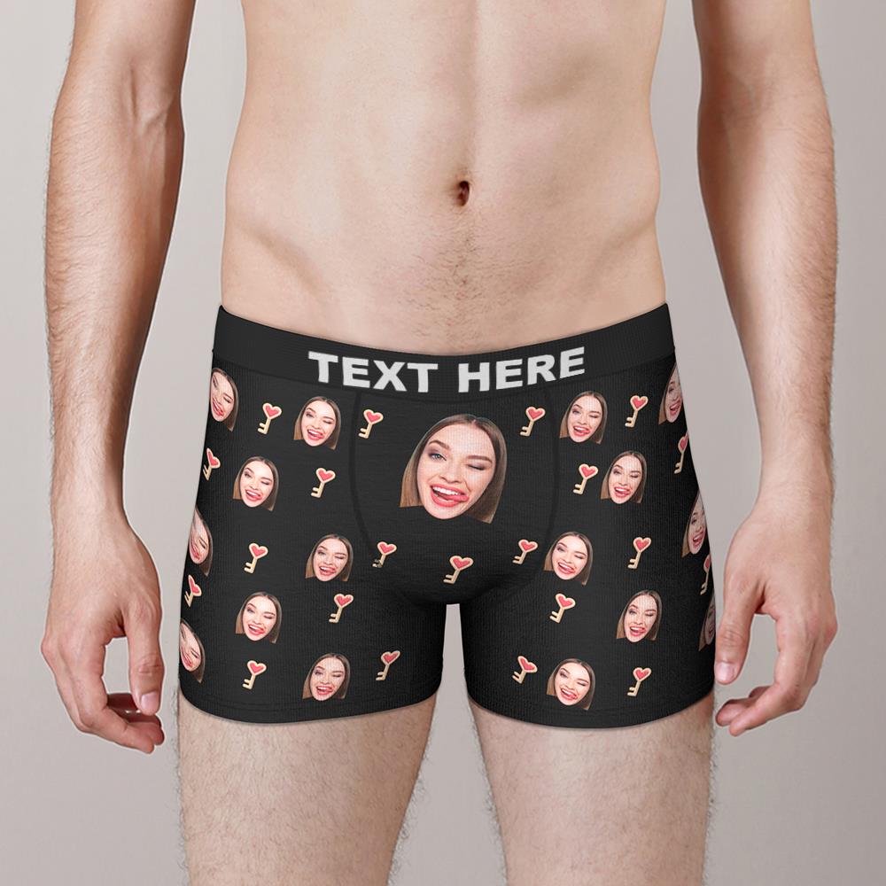 Custom Face Boxers Love Key Valentine's Day Gifts For Him - MyFaceBoxer
