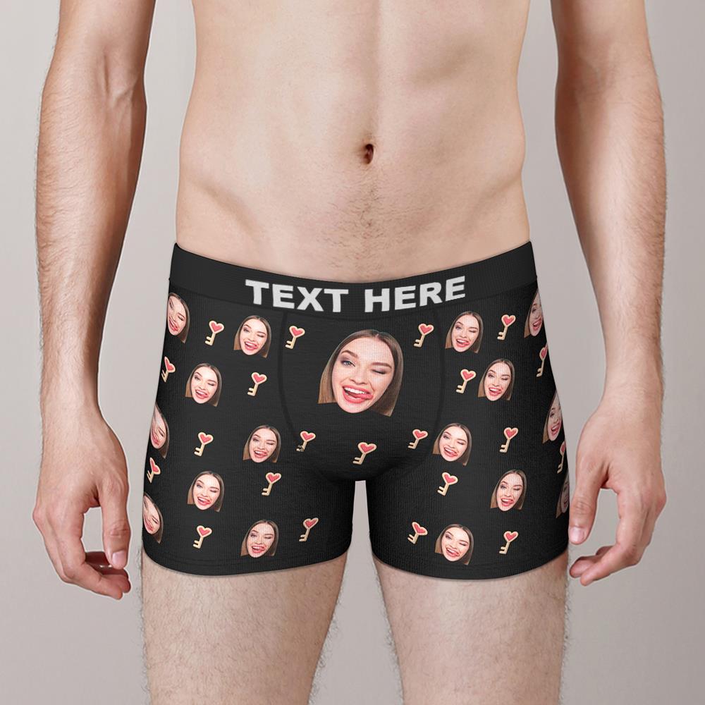 Custom Face Boxers Love Key Valentine's Day Gifts For Him - MyFaceBoxer