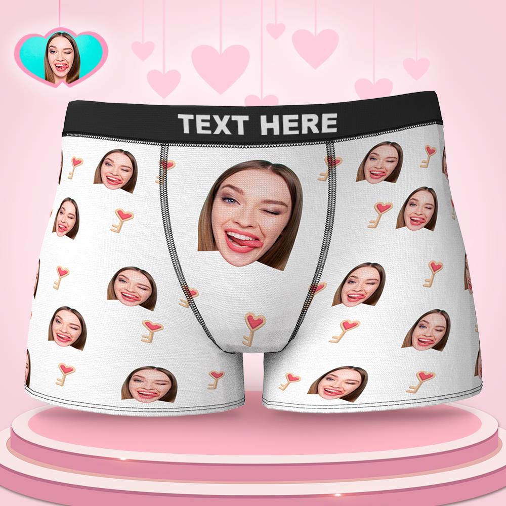Custom Face Boxers Love Key Valentine's Day Gifts For Him - MyFaceBoxer