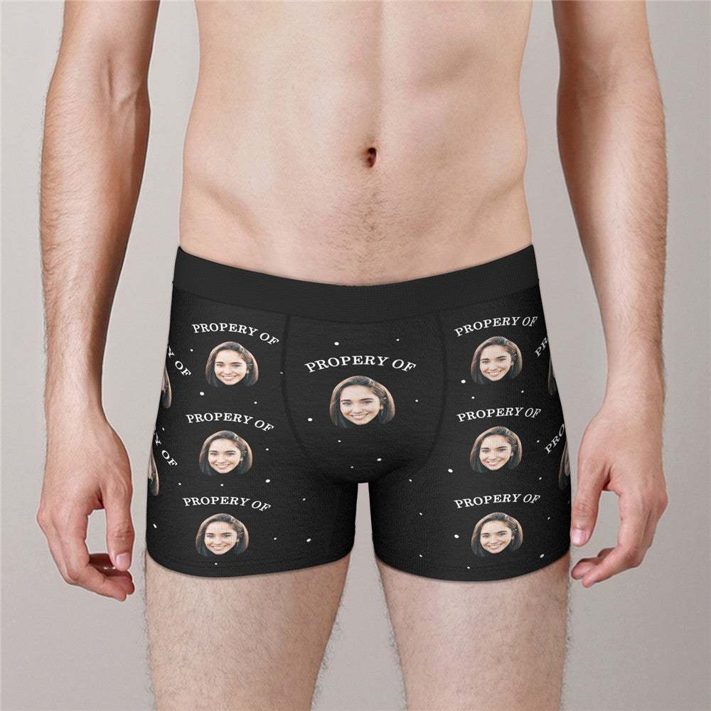 Custom Property of Your Face Boxers Valentine's Day Gifts For Him - MyFaceBoxer