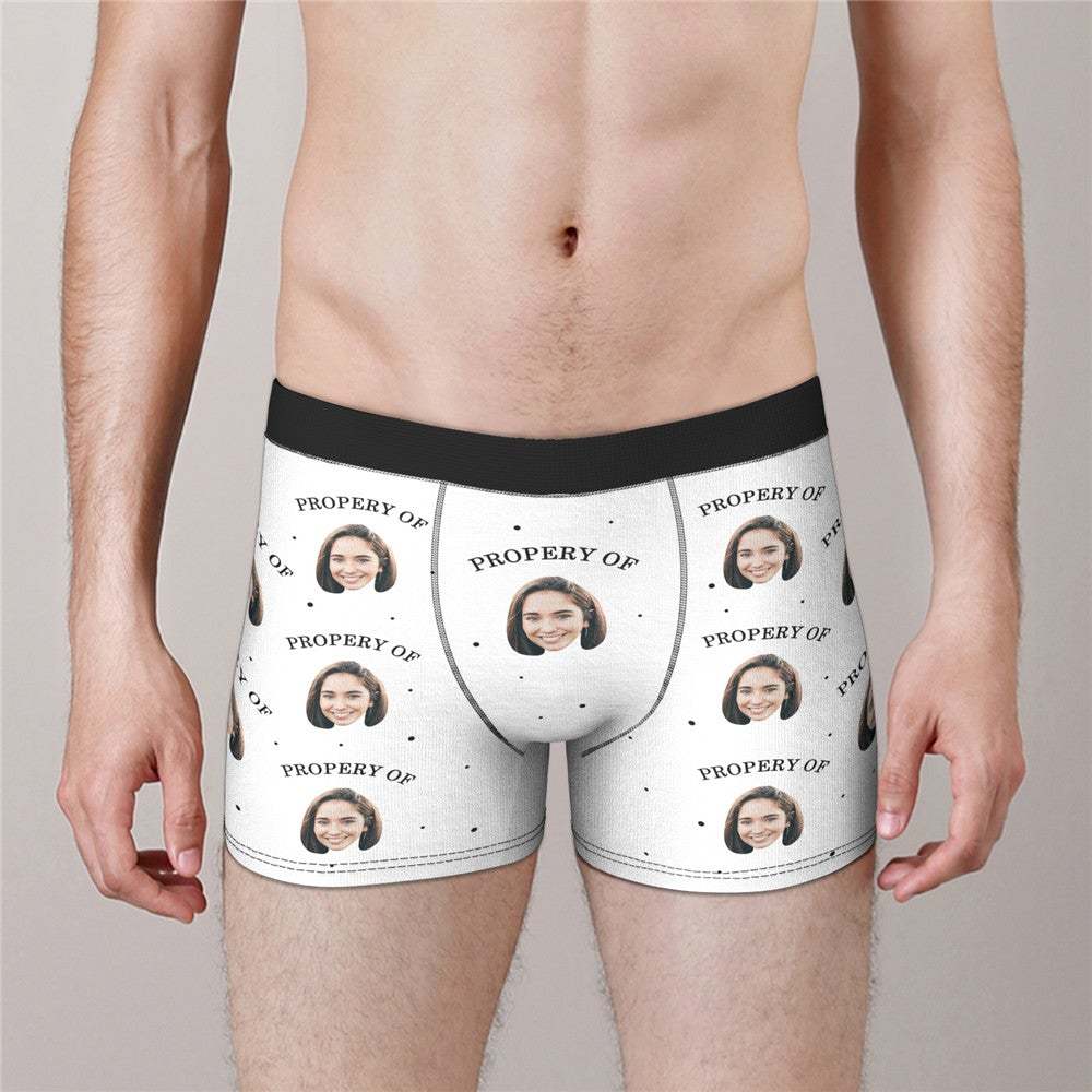 Custom Property of Your Face Boxers Valentine's Day Gifts For Him - MyFaceBoxer