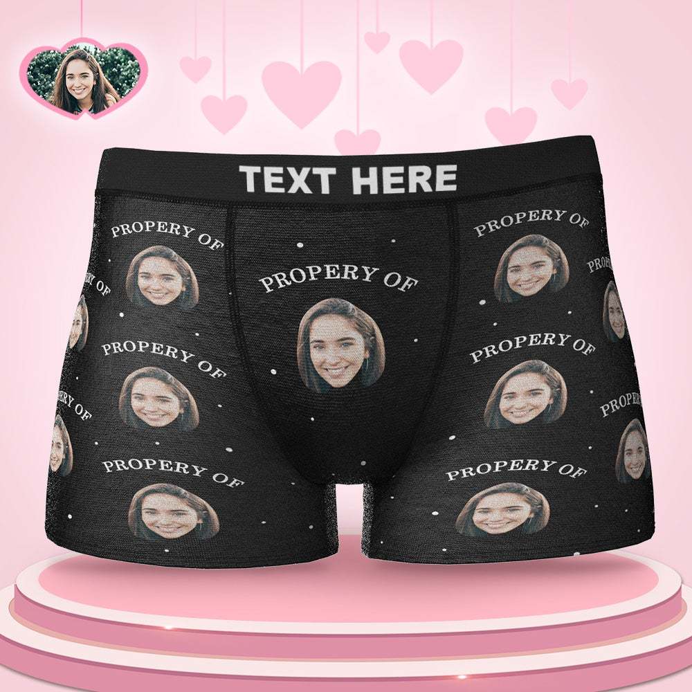 Custom Property of Your Face Boxers Valentine's Day Gifts For Him - MyFaceBoxer