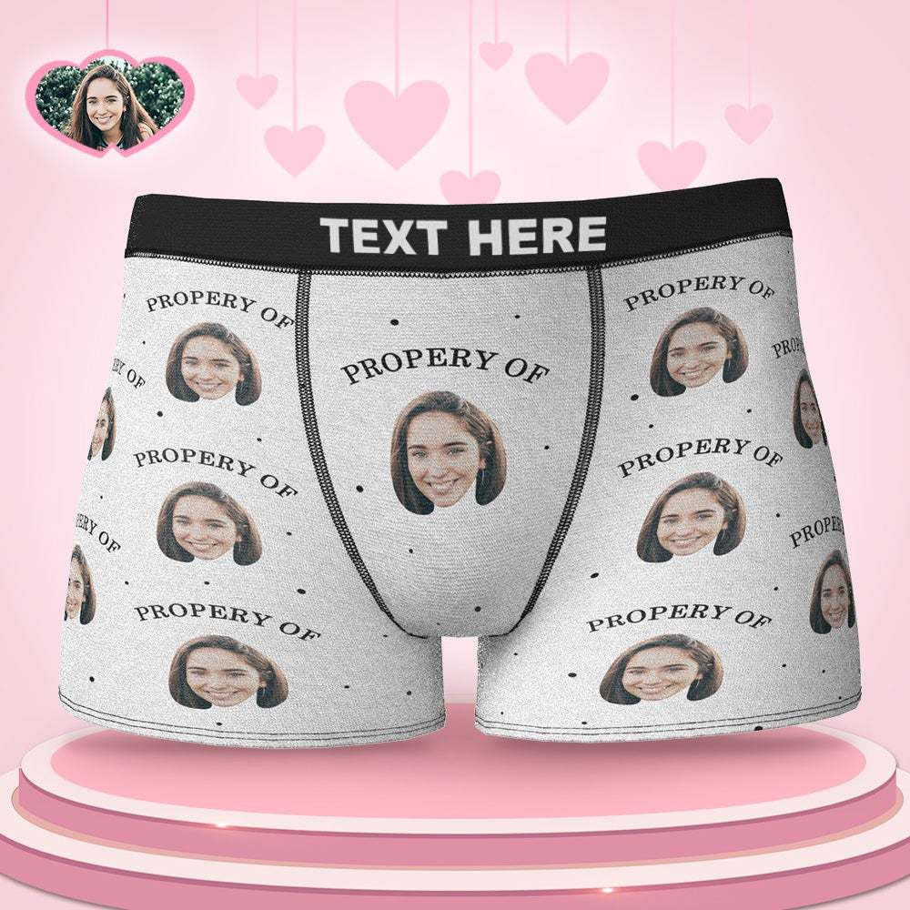 Custom Property of Your Face Boxers Valentine's Day Gifts For Him - MyFaceBoxer