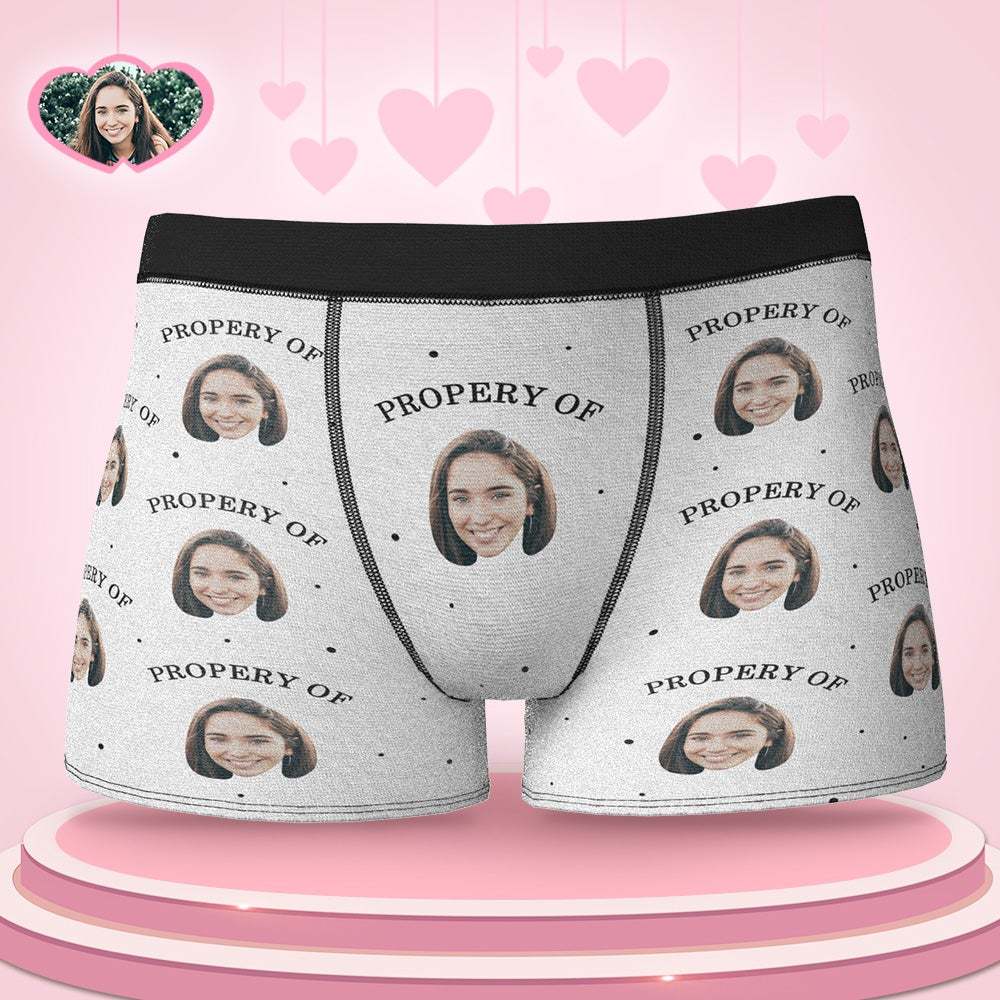 Custom Property of Your Face Boxers Valentine's Day Gifts For Him - MyFaceBoxer