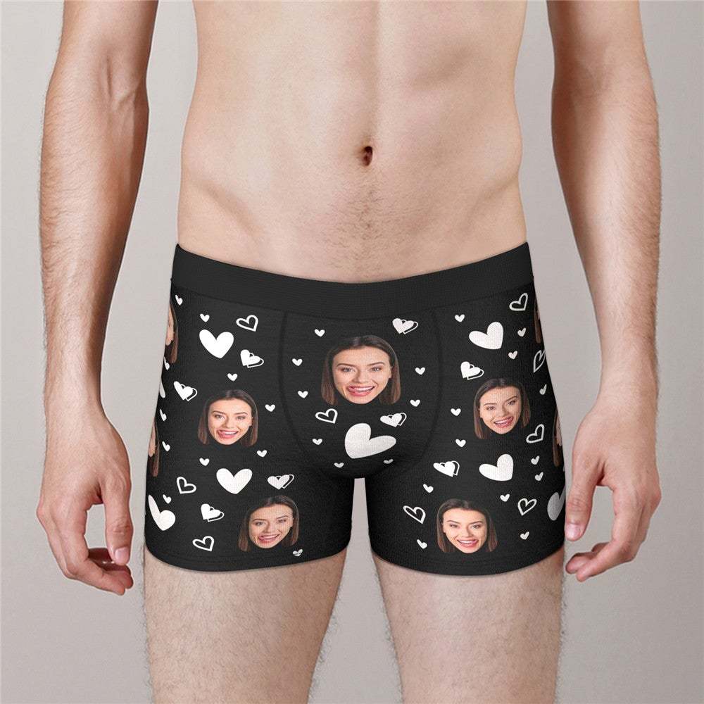 Custom Face Boxers Full of Heart Gifts For Boyfriend Wedding Gift - MyFaceBoxer