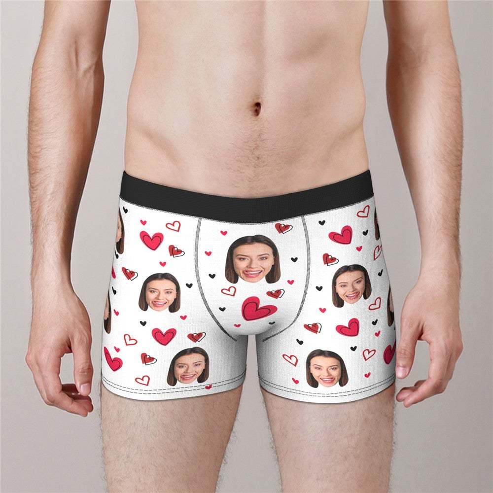 Custom Face Boxers Full of Heart Gifts For Boyfriend Wedding Gift - MyFaceBoxer
