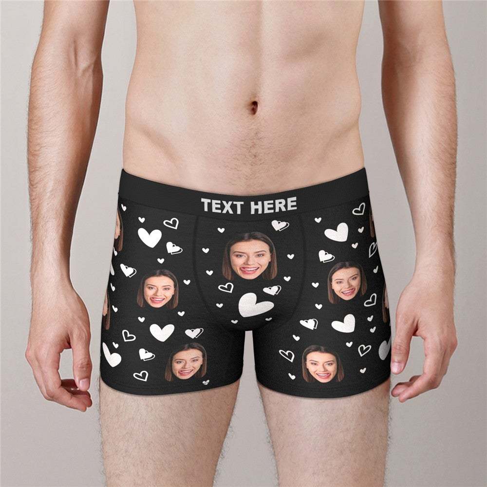 Custom Face Boxers Full of Heart Gifts For Boyfriend Wedding Gift - MyFaceBoxer