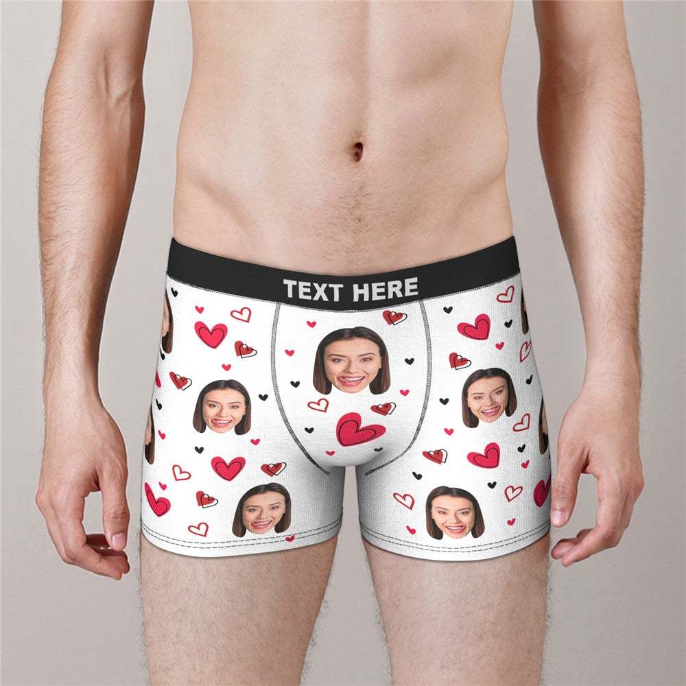 Custom Face Boxers Full of Heart Gifts For Boyfriend Wedding Gift - MyFaceBoxer