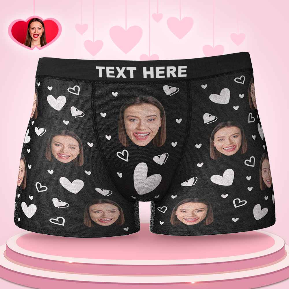 Custom Face Boxers Full of Heart Gifts For Boyfriend Wedding Gift - MyFaceBoxer