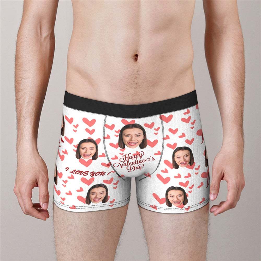 Custom Face Boxers Happy Valentine's Day Gifts For Him Wedding Gift - MyFaceBoxer