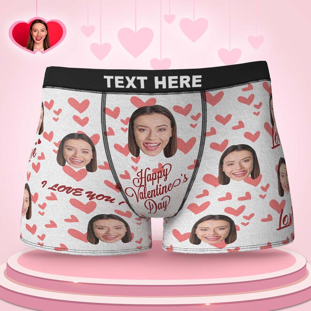 Custom Face Boxers Happy Valentine's Day Gifts For Him Wedding Gift - MyFaceBoxer
