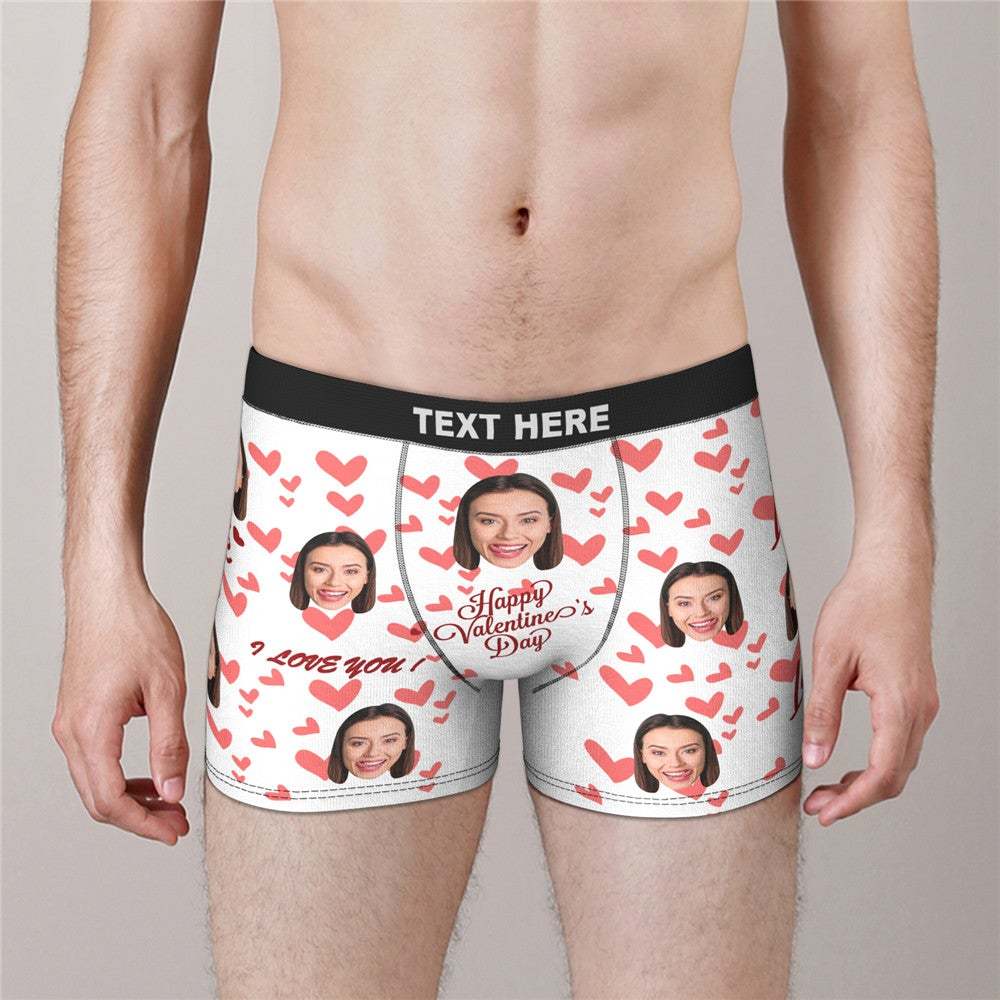 Custom Face Boxers Happy Valentine's Day Gifts For Him Wedding Gift - MyFaceBoxer