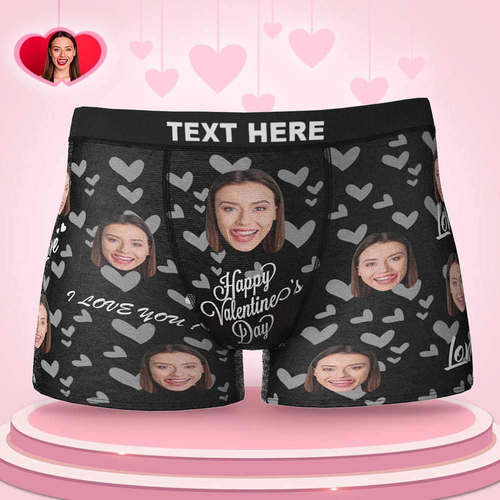 Custom Face Boxers Happy Valentine's Day Gifts For Him Wedding Gift - MyFaceBoxer
