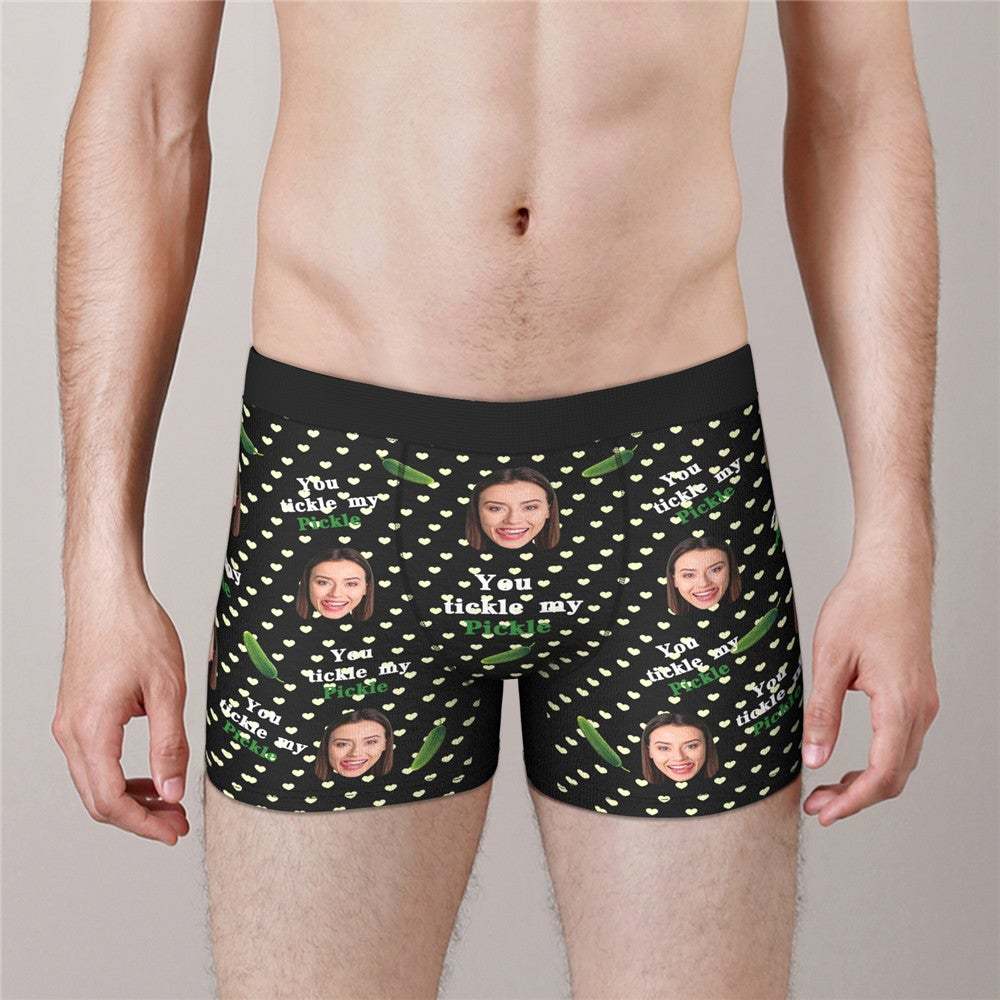 Custom Face Boxers Valentine's Day Gifts For Him - YOU TICKLE MY PICKLE - MyFaceBoxer