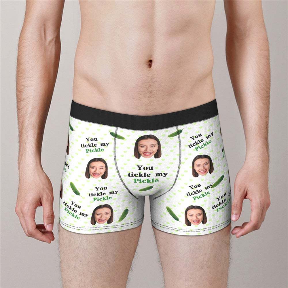 Custom Face Boxers Valentine's Day Gifts For Him - YOU TICKLE MY PICKLE - MyFaceBoxer