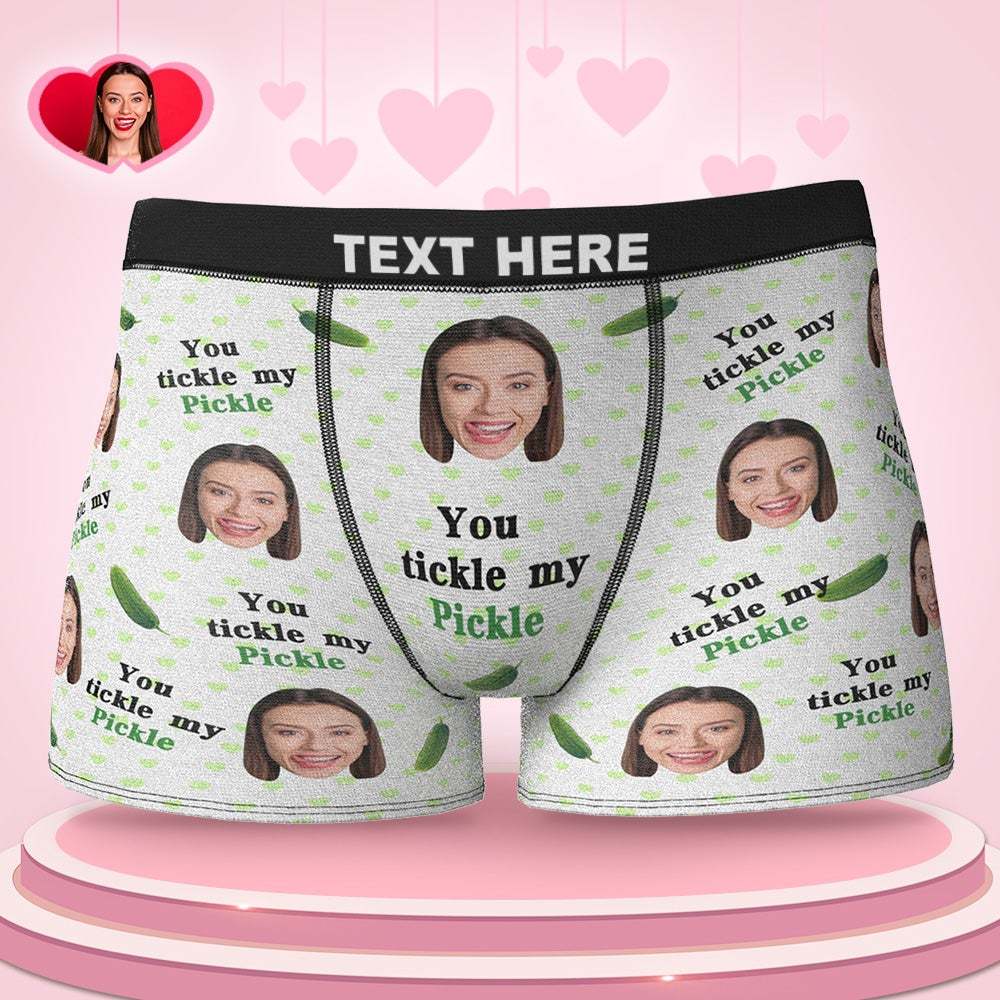 Custom Face Boxers Valentine's Day Gifts For Him - YOU TICKLE MY PICKLE - MyFaceBoxer
