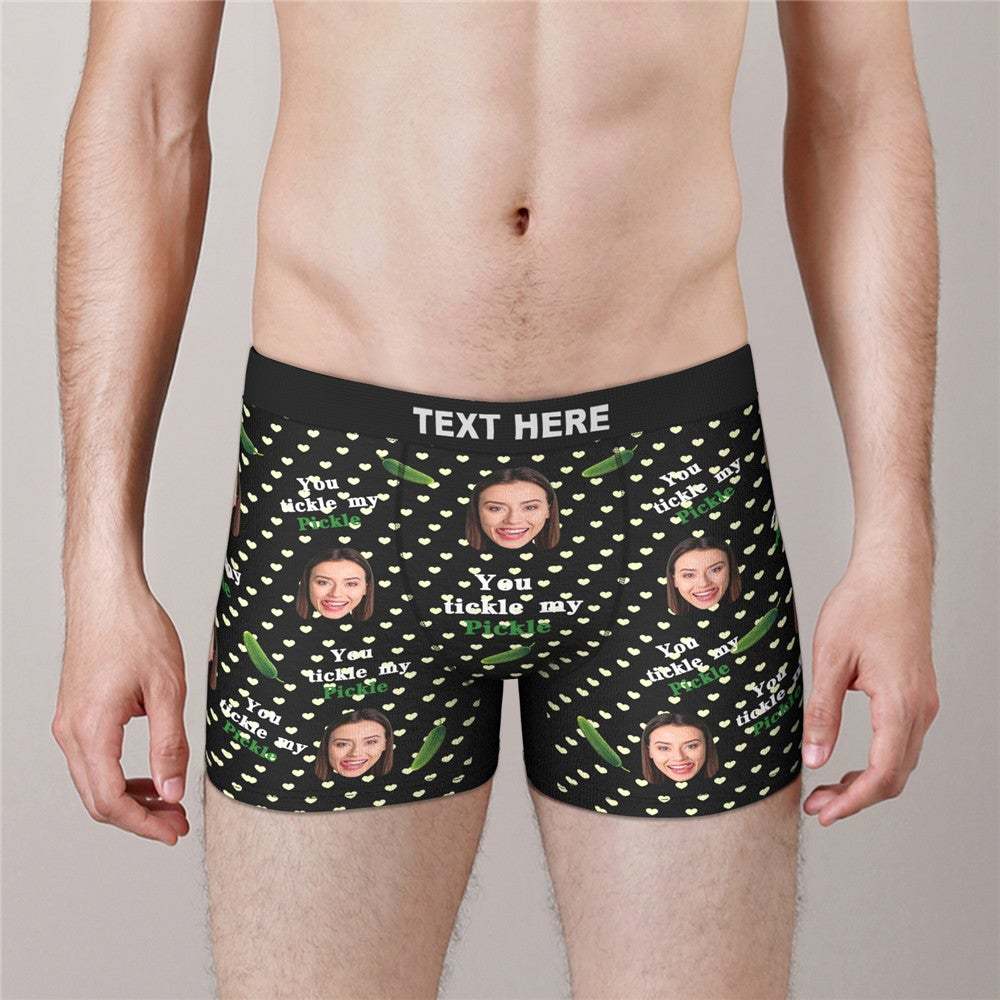 Custom Face Boxers Valentine's Day Gifts For Him - YOU TICKLE MY PICKLE - MyFaceBoxer