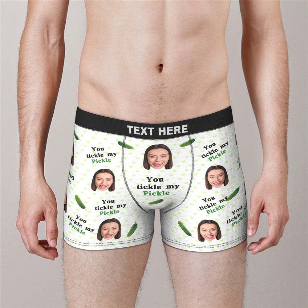 Custom Face Boxers Valentine's Day Gifts For Him - YOU TICKLE MY PICKLE - MyFaceBoxer