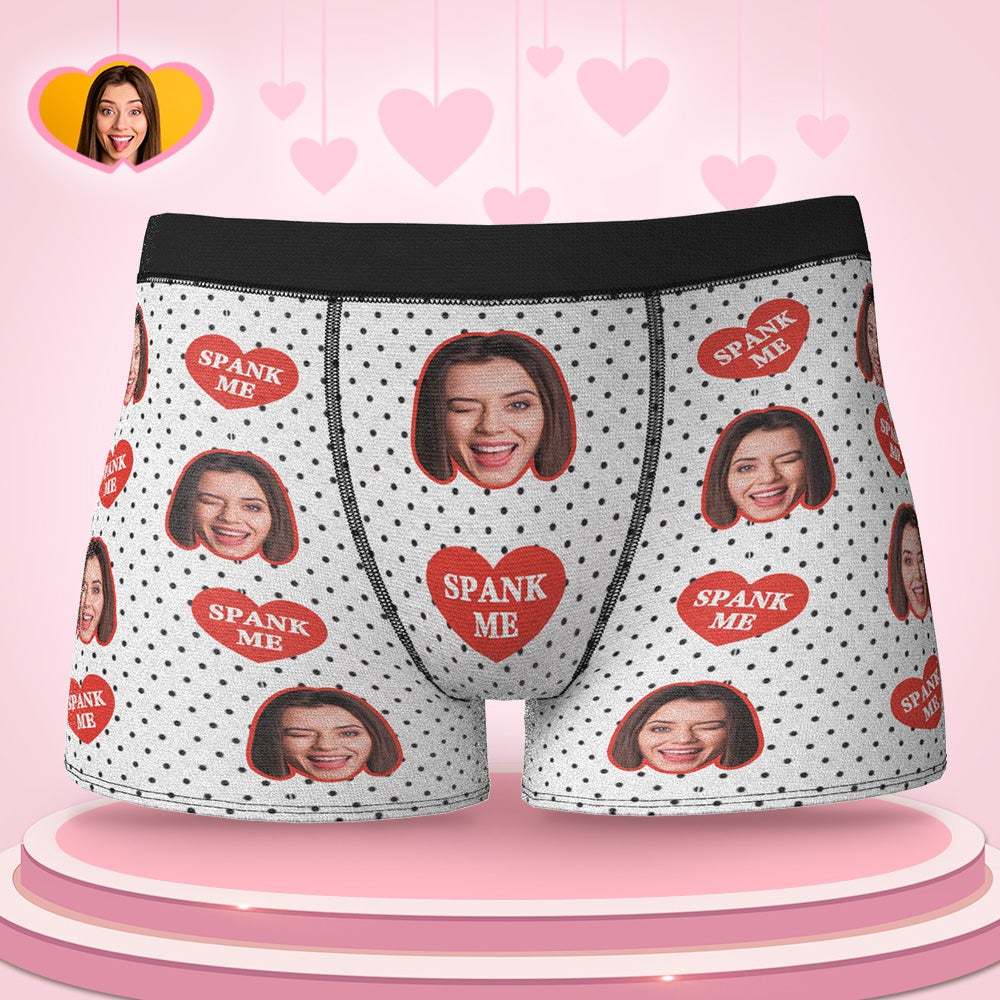 Custom Face Boxers Valentine's Day Gifts For Him - SPANK ME - MyFaceBoxer