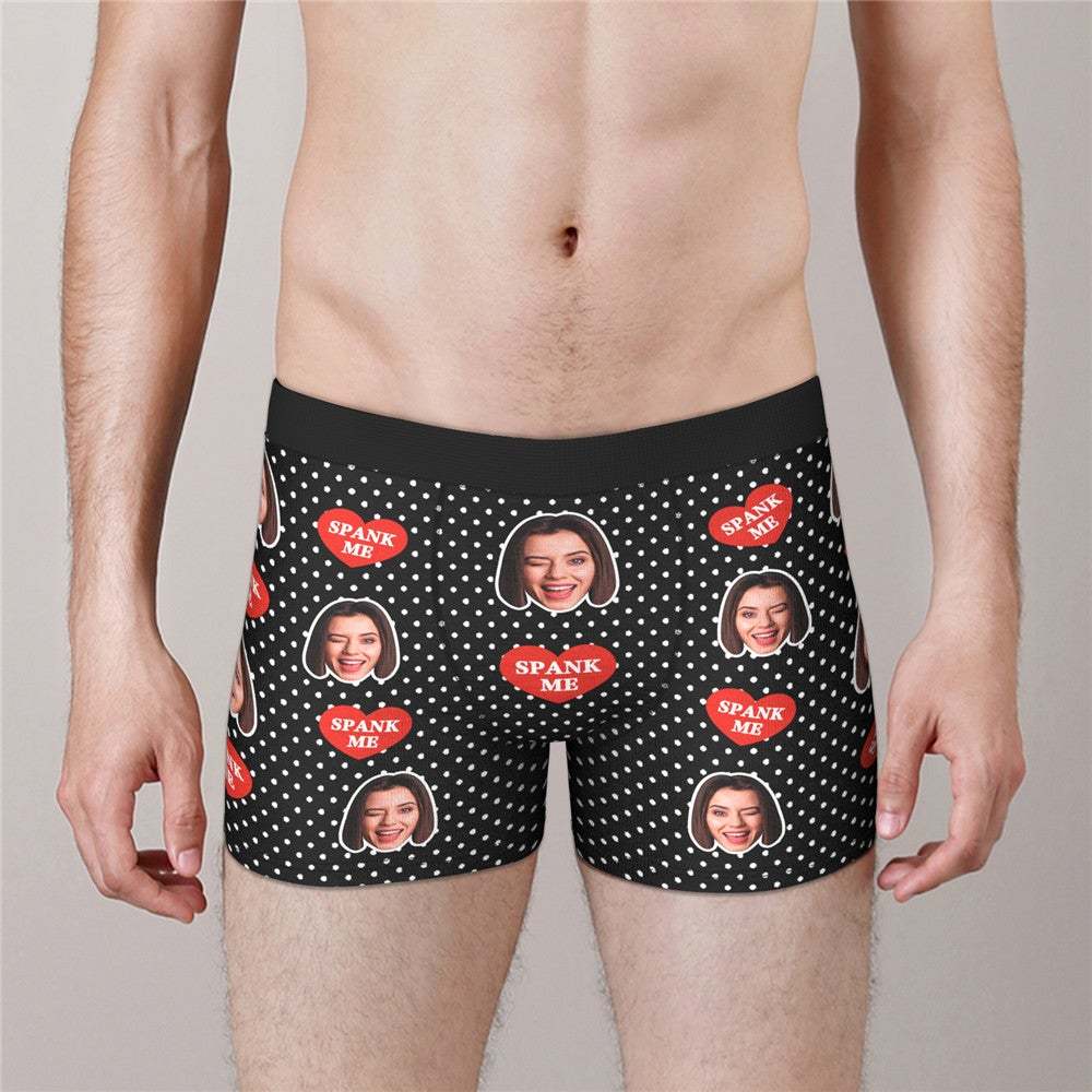Custom Face Boxers Valentine's Day Gifts For Him - SPANK ME - MyFaceBoxer