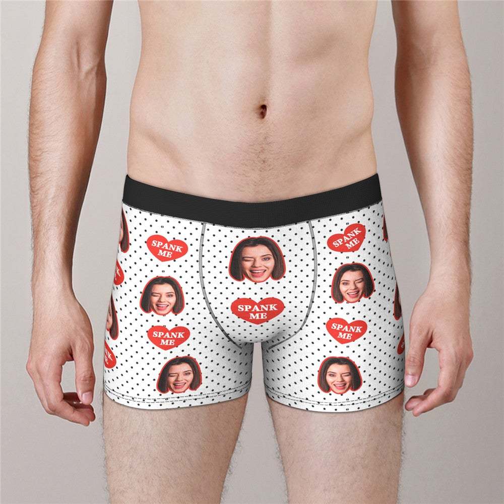 Custom Face Boxers Valentine's Day Gifts For Him - SPANK ME - MyFaceBoxer