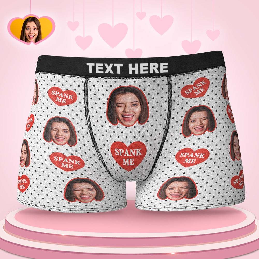 Custom Face Boxers Valentine's Day Gifts For Him - SPANK ME - MyFaceBoxer