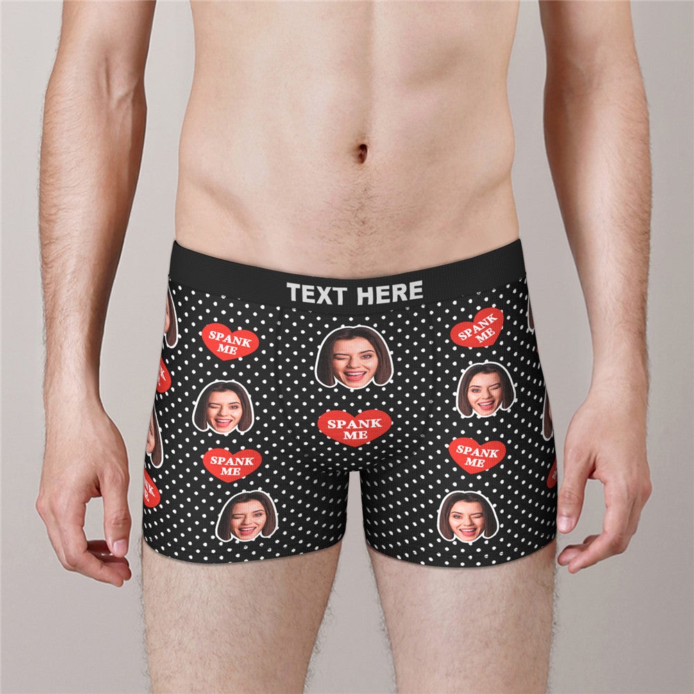 Custom Face Boxers Valentine's Day Gifts For Him - SPANK ME - MyFaceBoxer