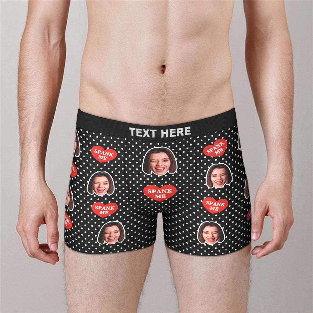Custom Face Boxers Valentine's Day Gifts For Him - SPANK ME - MyFaceBoxer