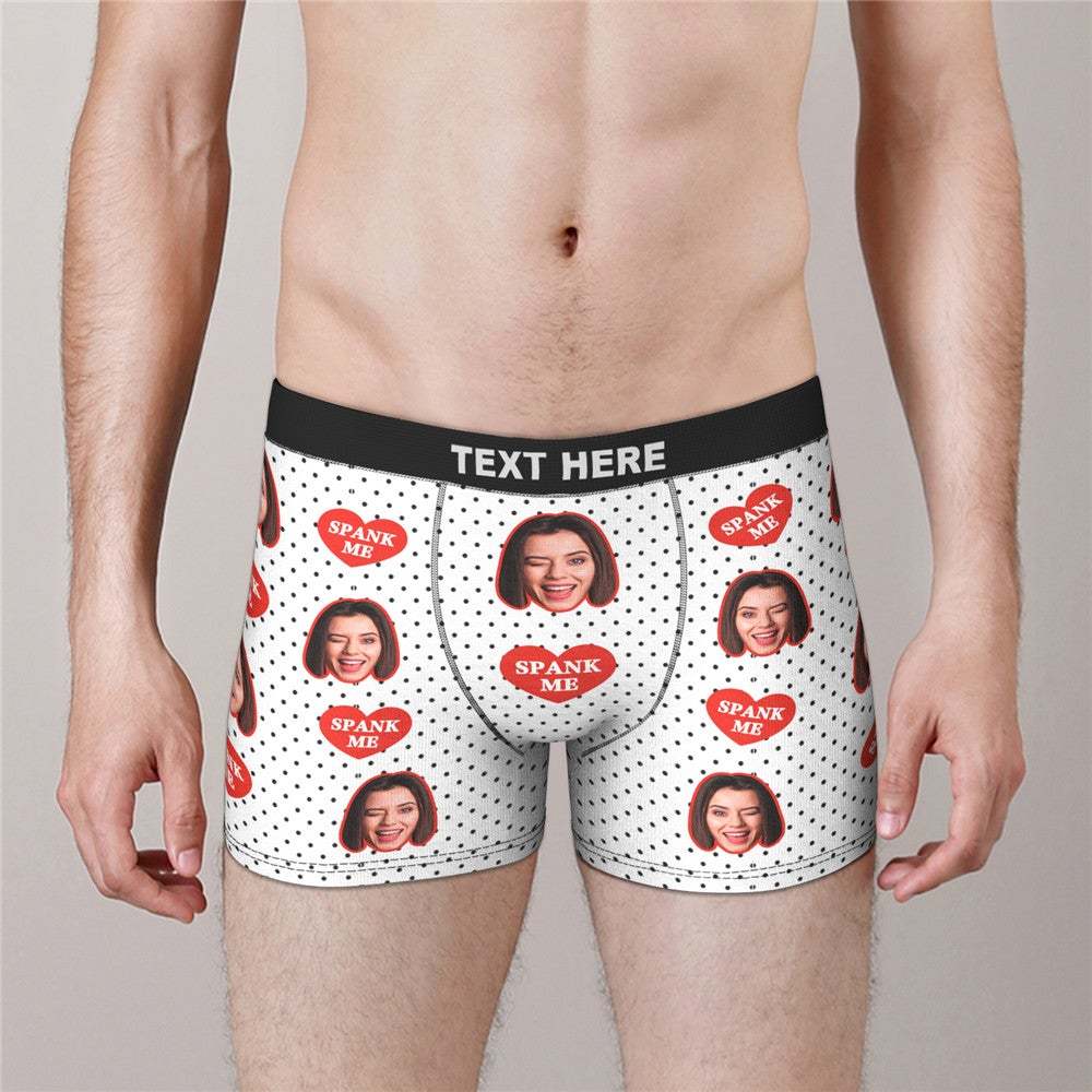 Custom Face Boxers Valentine's Day Gifts For Him - SPANK ME - MyFaceBoxer