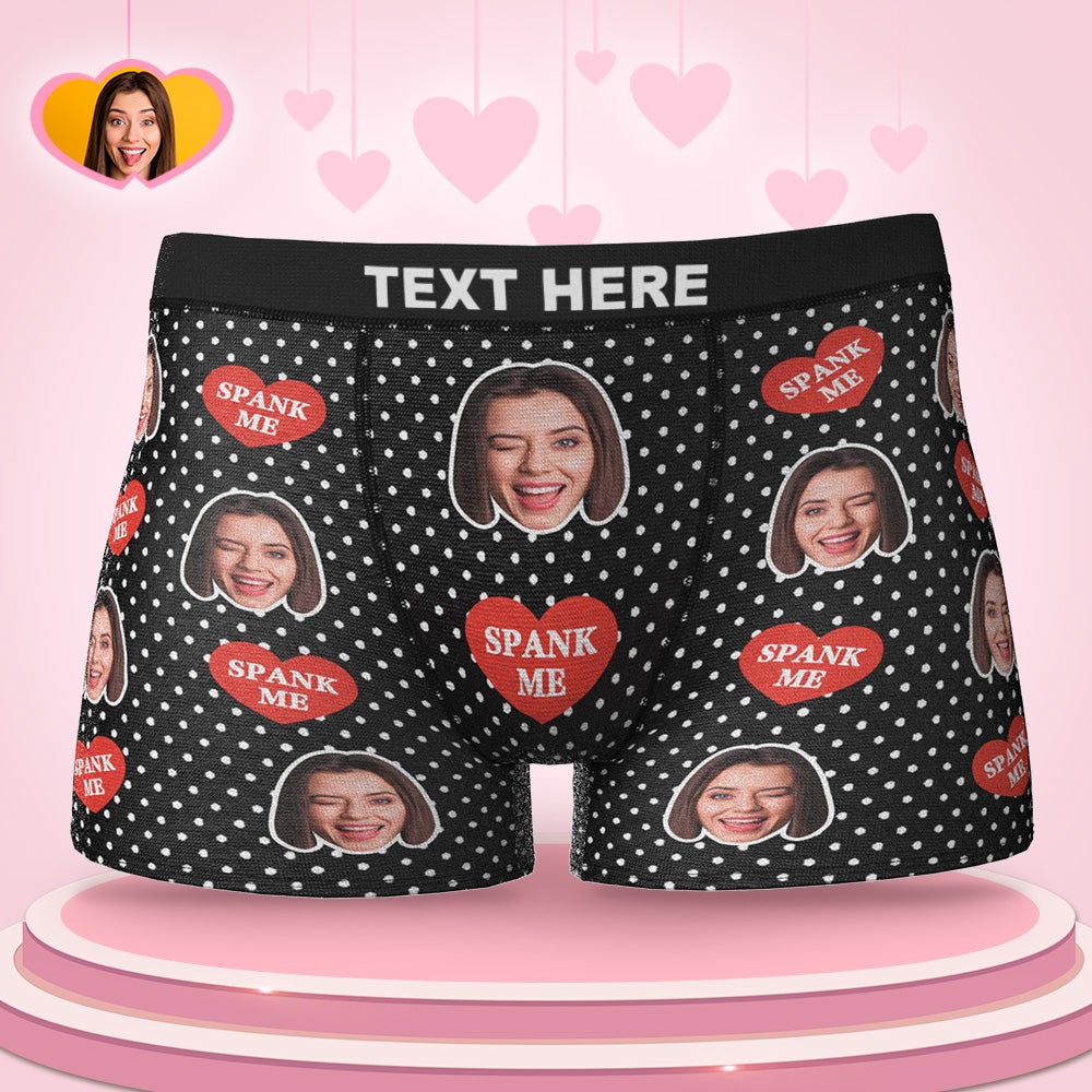 Custom Face Boxers Valentine's Day Gifts For Him - SPANK ME - MyFaceBoxer