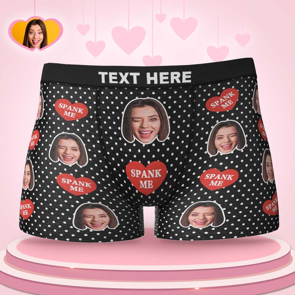 Custom Face Boxers Valentine's Day Gifts For Him - SPANK ME - MyFaceBoxer